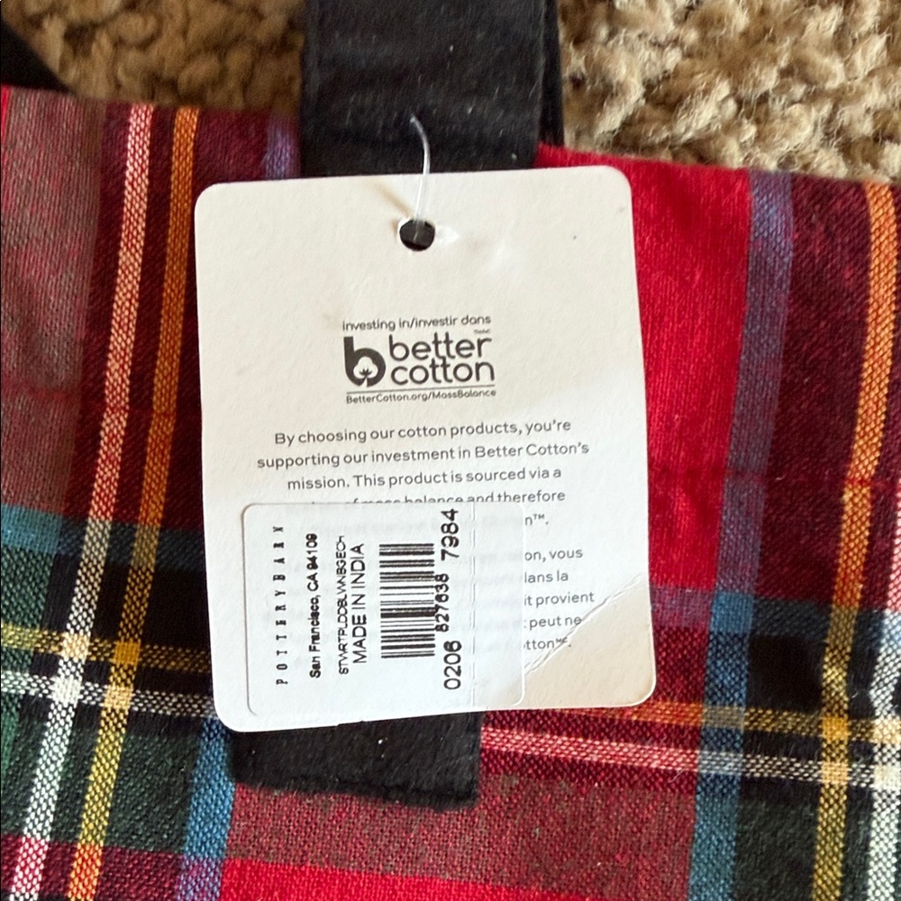 NWT PotteryBarn double wineTote Bag with Black Handles - Picture 4 of 5